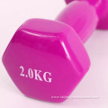 Fitness weight equipment rubber 1kg 10kg colorful dumbbell